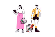 People with shopping carts set, a Person Illustration by Good Studio (Thumbnail 8 of 8)
