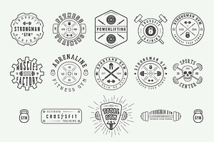 Set Of Vintage Gym Logos