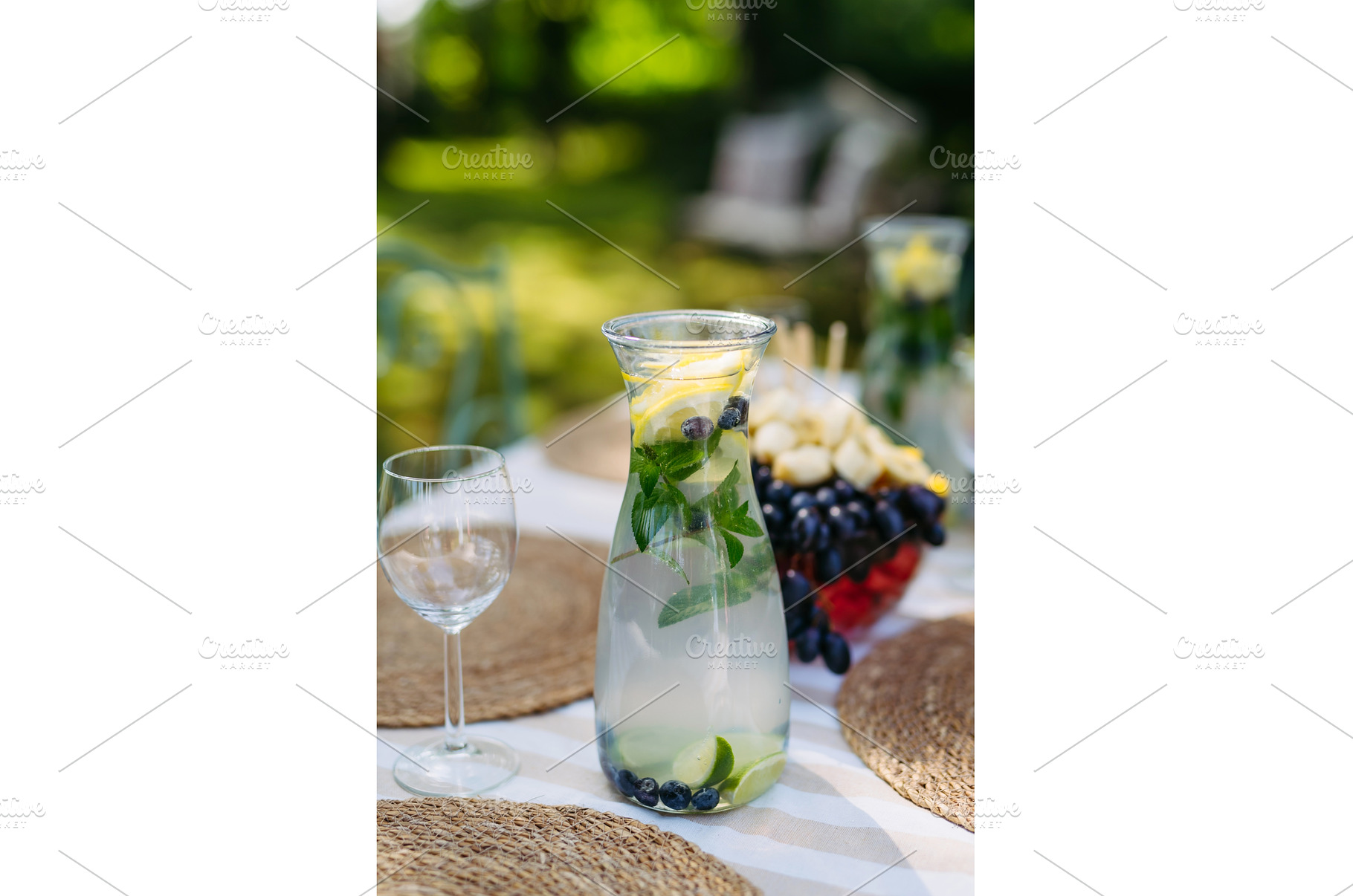 Fresh limonade and fruit salad, a Food & Drink Photo by HalfPoint