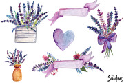 Watercolor lavender clip art, an Illustration by SandraGraphicDesign (Thumbnail 5 of 5)
