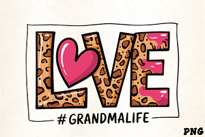 Leopard print love grandma life grap, an Illustration by CrexoraLab