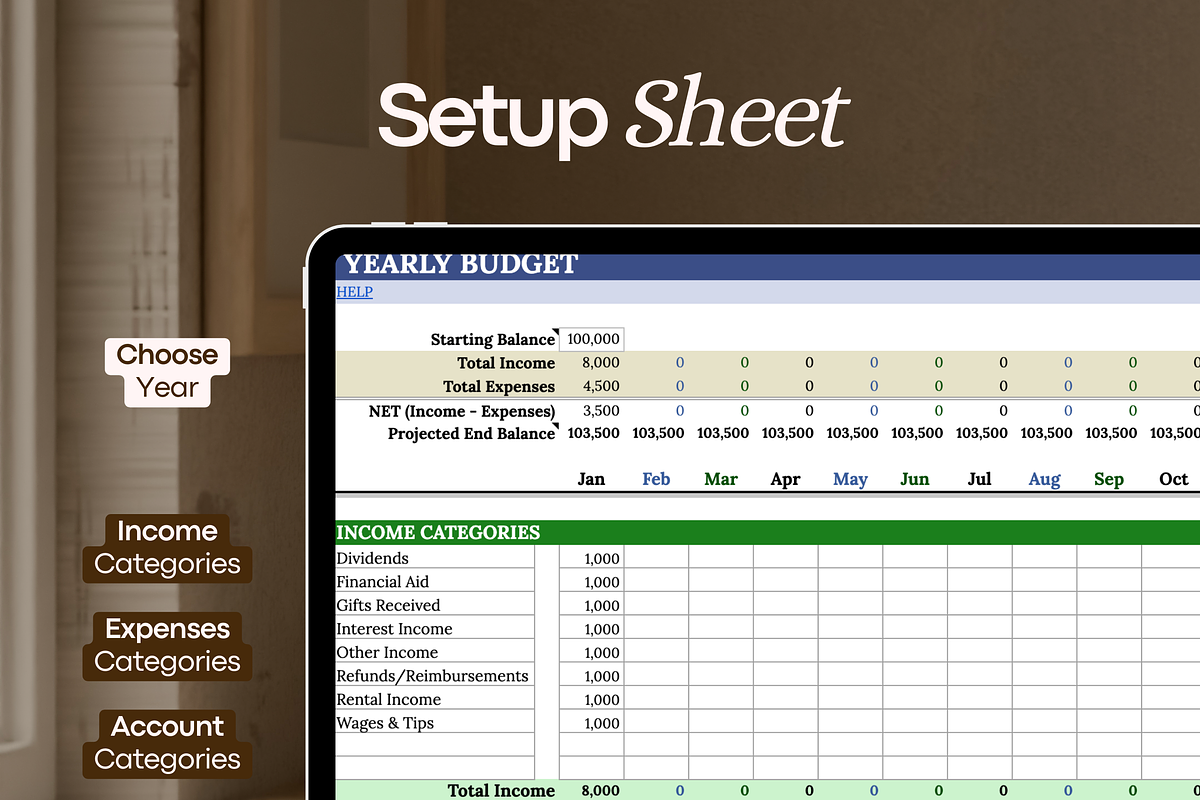 Google Sheets Budget & Bill Tracker, a Templates & Theme by vitalinagerman (Photo 5 of 10)
