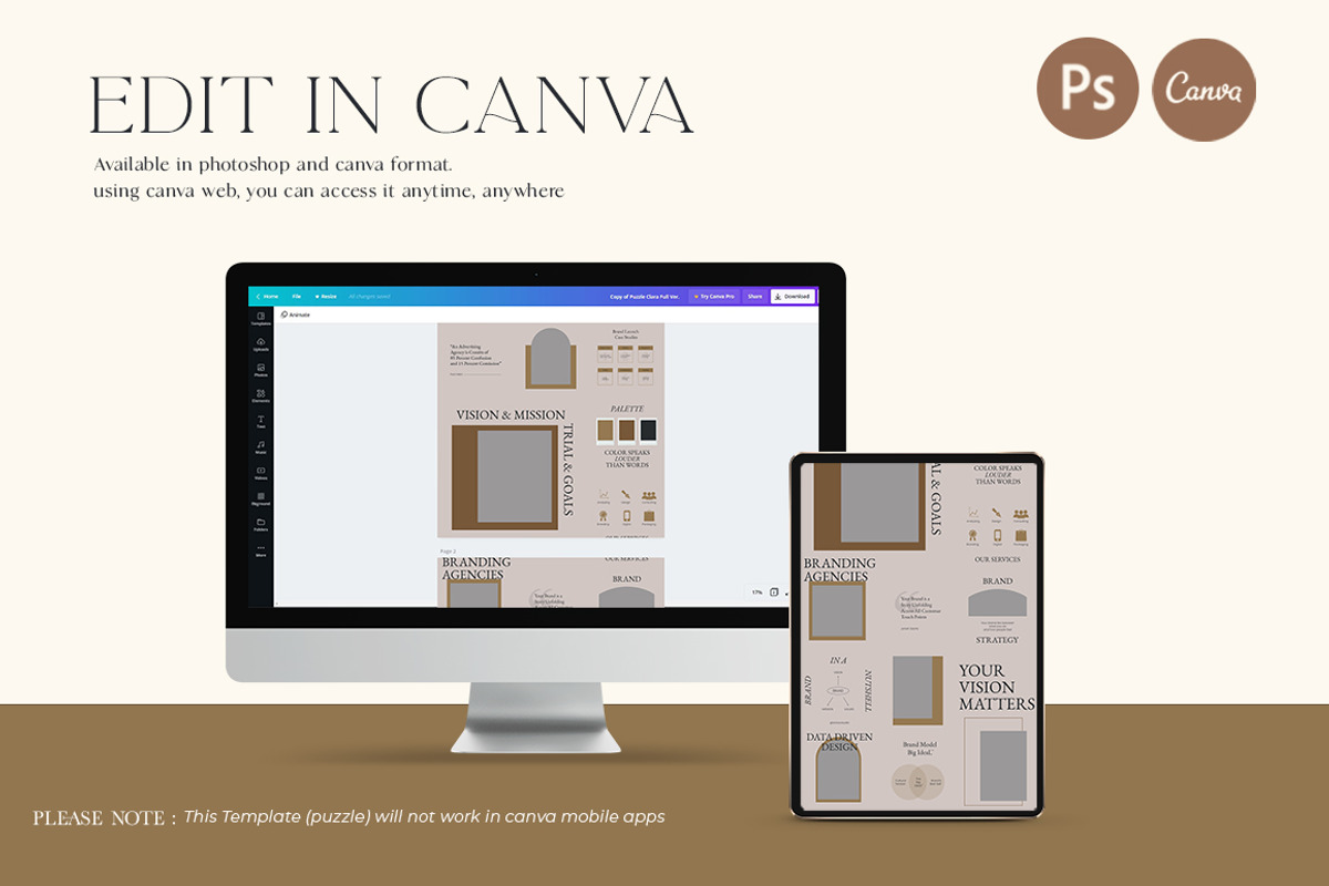 Instagram Puzzle Lauren | PS CANVA, a Social Media Template by Eviory