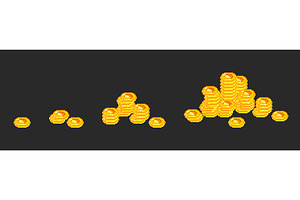 Pixel art gold coin growth, a Finance Illustration by art PVP - market