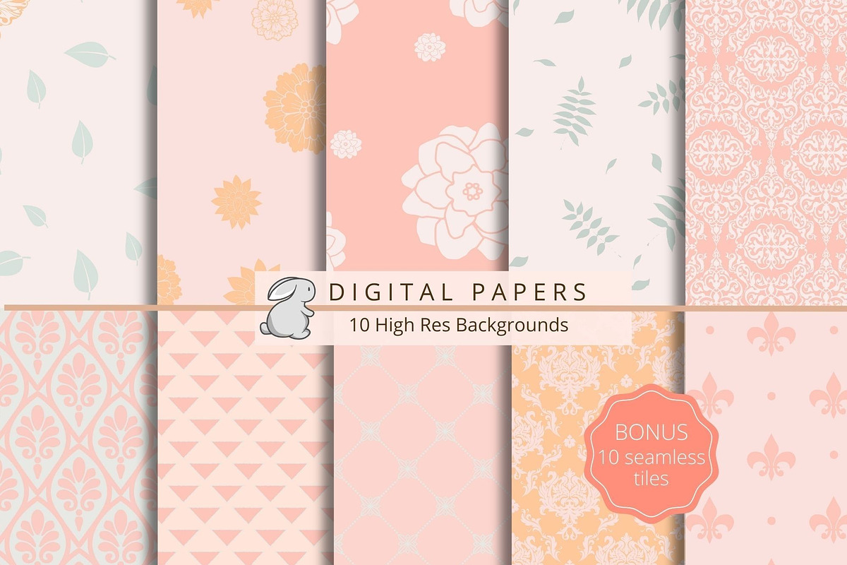Seamless Digital Paper Bundle, an Illustration by Kandace Lalo Designs (Photo 10 of 10)