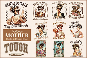 Vintage Mothers Day Funny Mama Bundl, a Product Mockup by Design Station