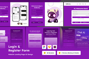 Talk A.I Login and Signup Design, an UI Kit Template by twinstd
