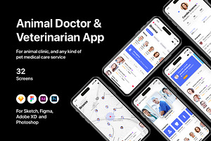 Animal Doctor & Veterinarian App, an UI Kit Template by flr.24