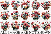 Spring Flower Basket Clipart Bundle, an Illustration by Canvas Craft (Thumbnail 3 of 7)