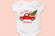 Christmas Red Truck Sublimation, an Illustration by vivastarkids (Thumbnail 5 of 7)