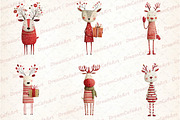 Reindeer Funny Christmas Clipart, an Illustration by DreamCafeArt (Thumbnail 5 of 8)