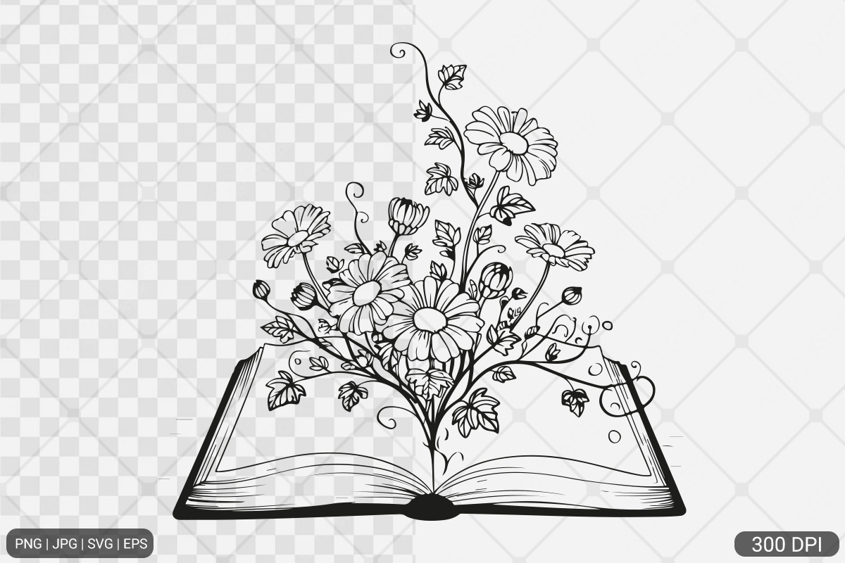 Floral Book SVG PNG Bundle Vol. 1, an Illustration by Actual Pixel (Photo 5 of 29)