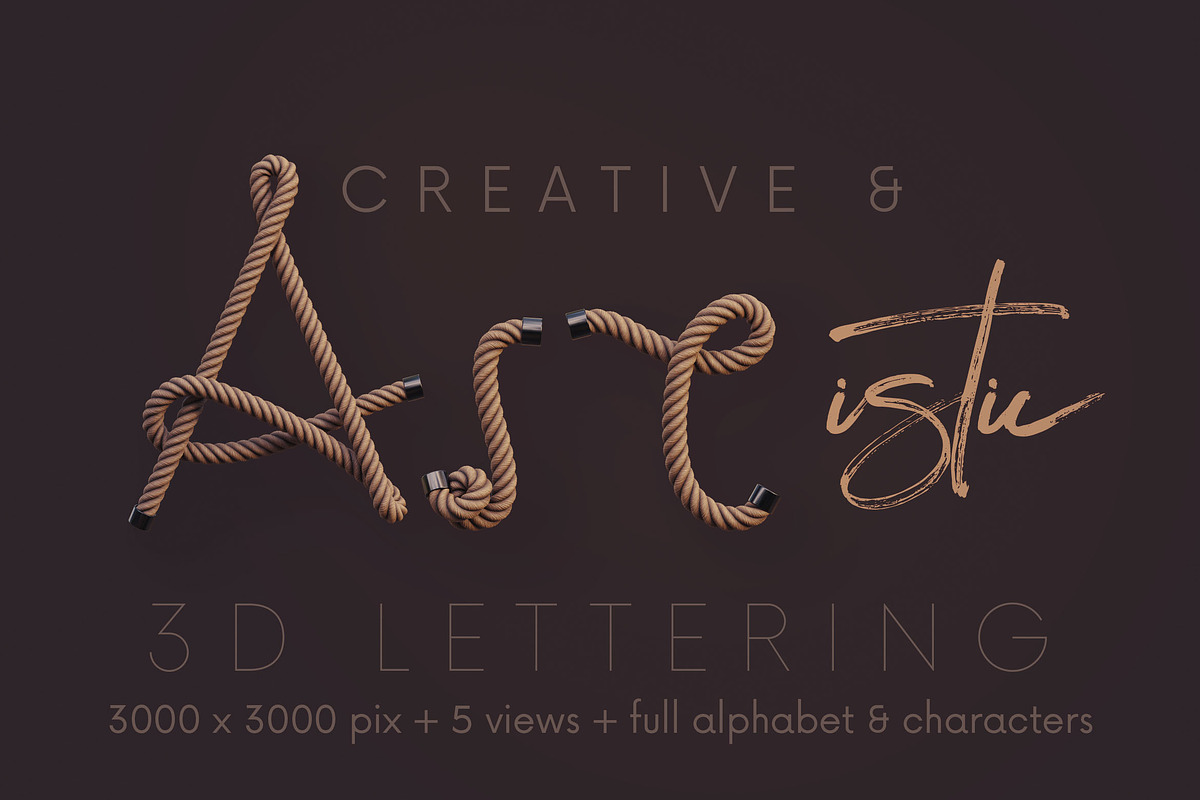 Rope - 3D Lettering, a Graphic by MIIM (Photo 5 of 9)