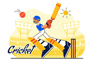 10 Cricket Player Illustration, a Sport Illustration by denayunebgt (Thumbnail 4 of 4)