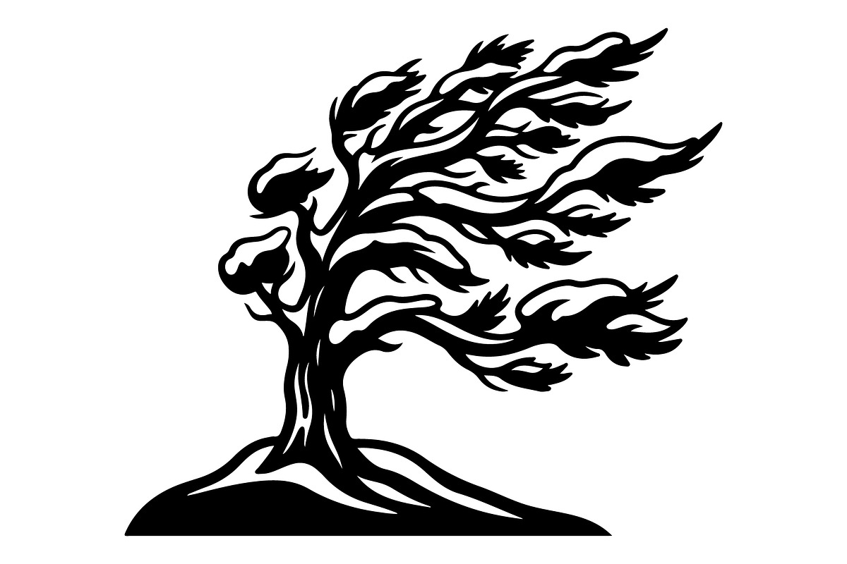 Windblown Tree Silhouette, an Object Graphic by Gfx_Store (Photo 8 of 16)