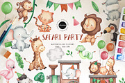 Safari Baby Animals Clipart, an Illustration by Gau Silva Studio (Thumbnail 1 of 4)