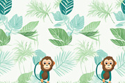 Jungle monkey, a Pattern Graphic by AlexandraTret (Thumbnail 1 of 3)