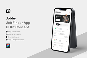 Jobby - Job Finder App UI Kit, an UI Kit Template by iDoodle Studio