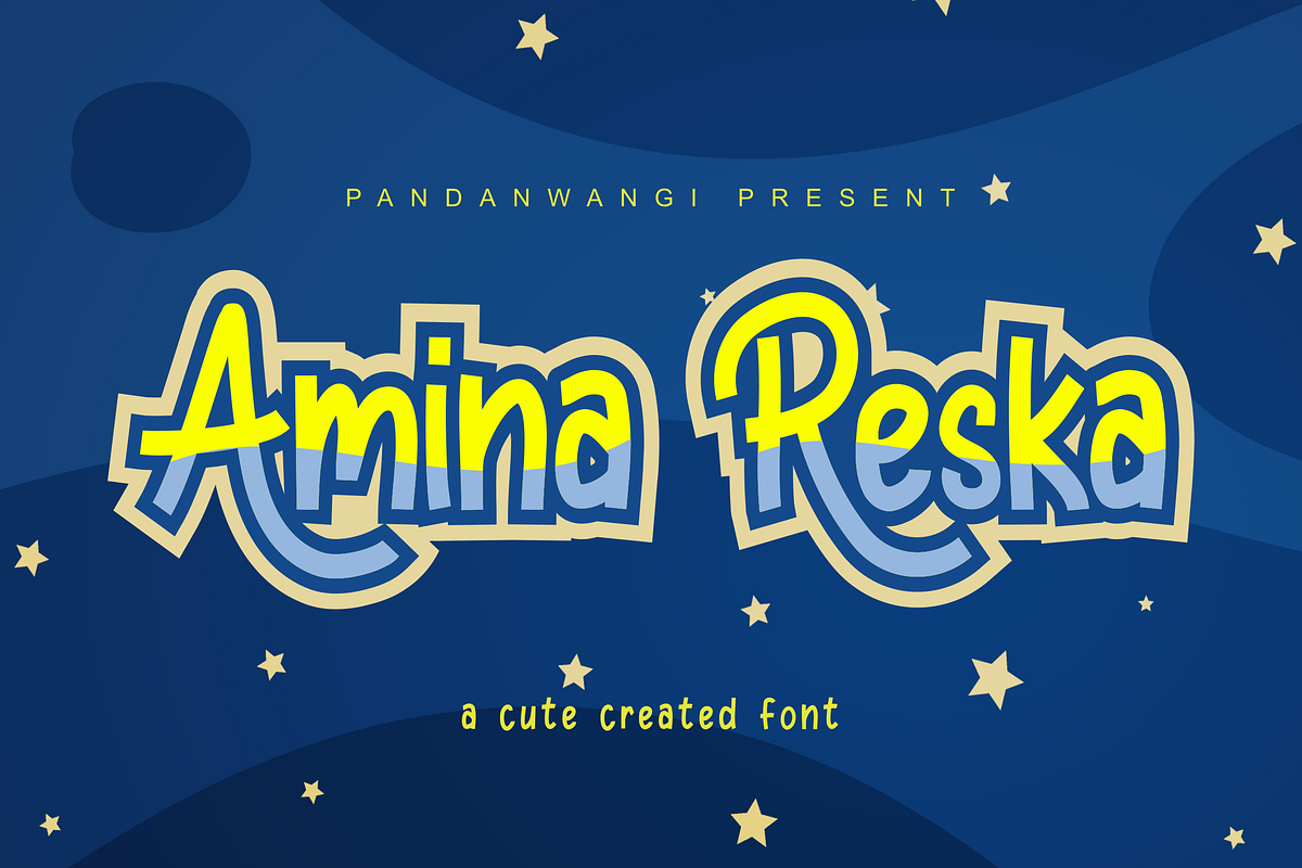 Amina Reska - Cute Fun Display, a Font by Pandanwangi (Photo 8 of 8)