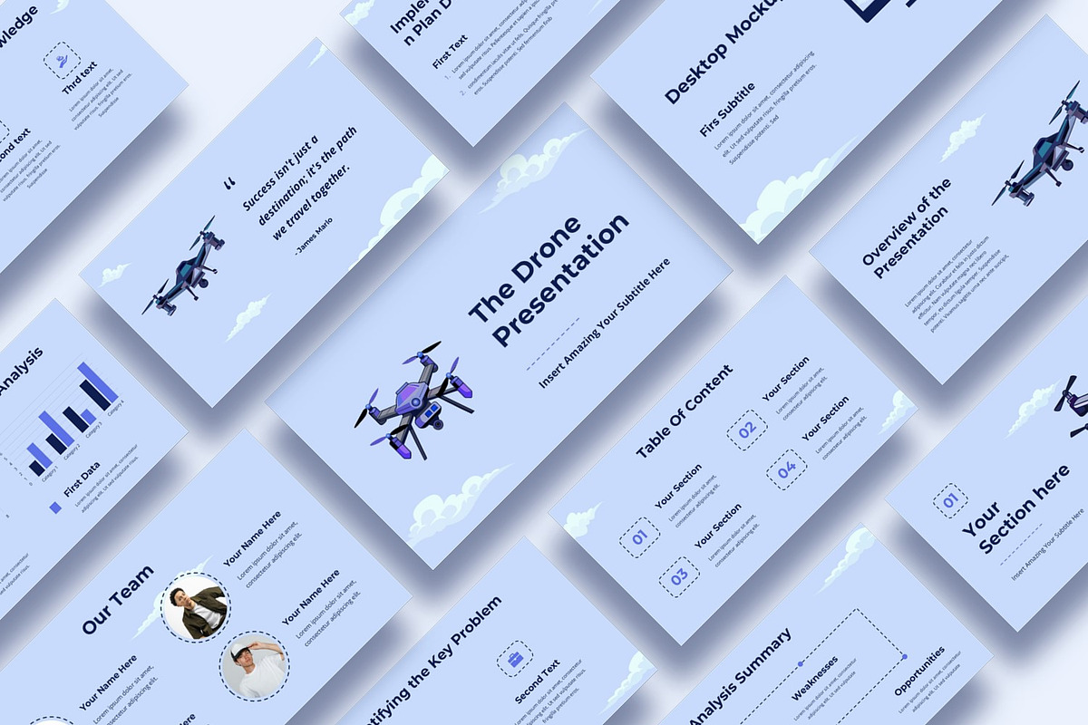 Drone Presentation Template, a Presentation Template by BumbleGraph Studio (Photo 3 of 4)