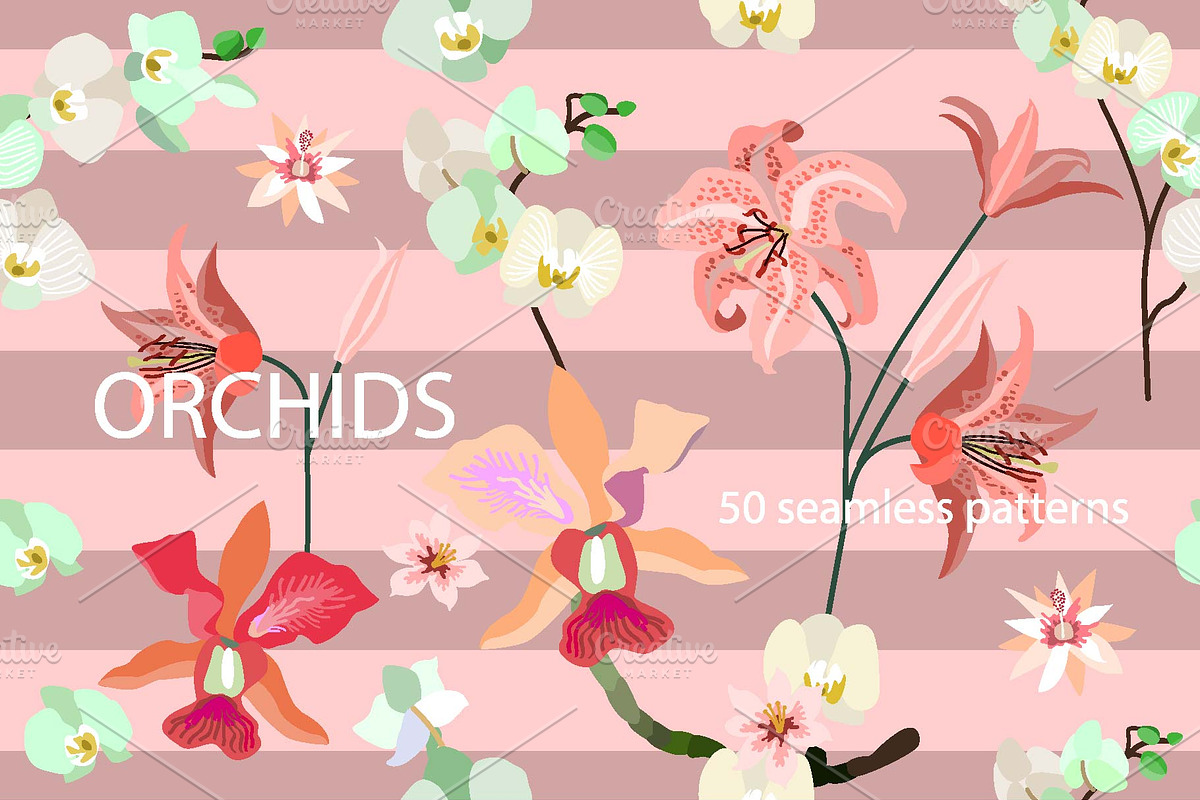 Tropical Orchids, a Pattern Graphic by Svetlana Kononova (Photo 2 of 5)