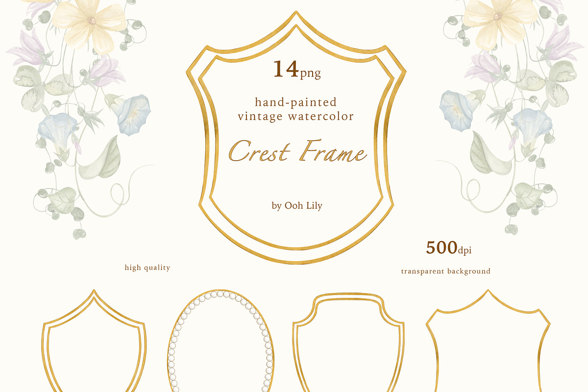 Vintage Garden Watercolor Clipart, a Decorative Illustration by Ooh Lily (Photo 10 of 23)