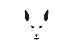 Minimalist Shape Face Dog White Logo