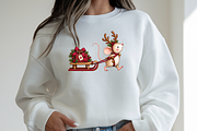 Whimsical Christmas Mouse Pulling, a Seasonal Illustration by Printable Design Store (Thumbnail 3 of 3)