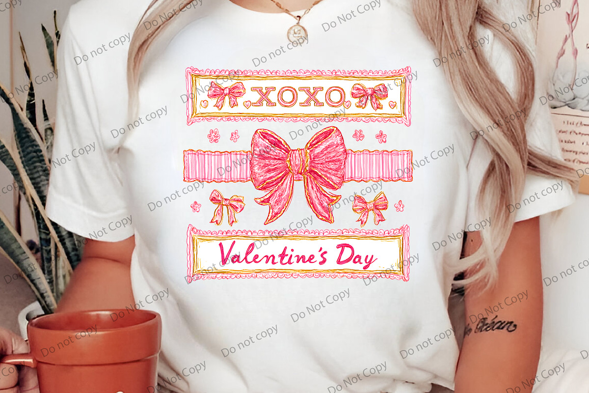 Coquette Valentine's Day XOXO PNG, an Illustration by Libby Wishes (Photo 3 of 8)