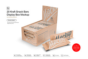 Kraft Box & Snack Bars Mockup