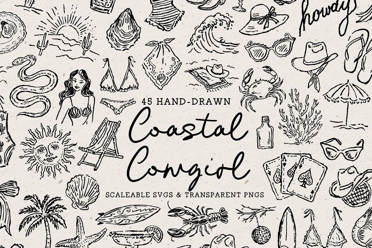 Coastal Cowgirl Clipart, Western, an Object Illustration by The October Creative (Photo 1 of 8)