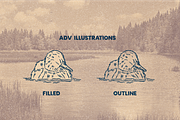 Rulisa Vintage Font and Illustration, a Sans Serif Font by Luthfi Works (Thumbnail 3 of 5)