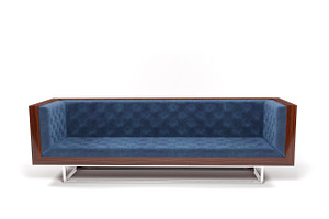 Milo Baughman Velvet Sofa