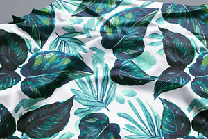 Tropical Leaves Watercolor Seamless