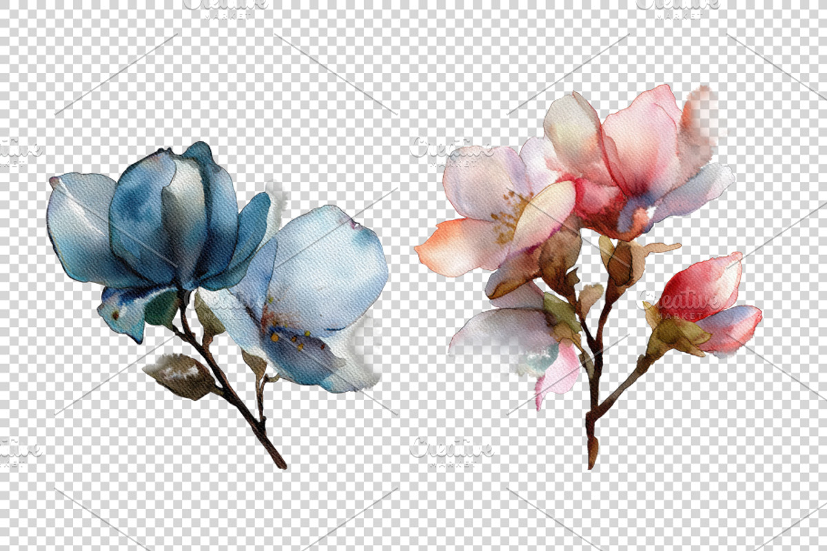 Watercolor Flowers, a Decorative Illustration by BazziBa♥ (Photo 8 of 9)