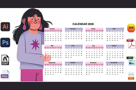 2026 Women's Wall Calendar, a Wallpaper Photo by DigitalsDesigns