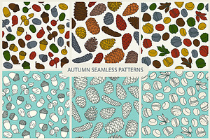 6 Autumn Seamless Patterns