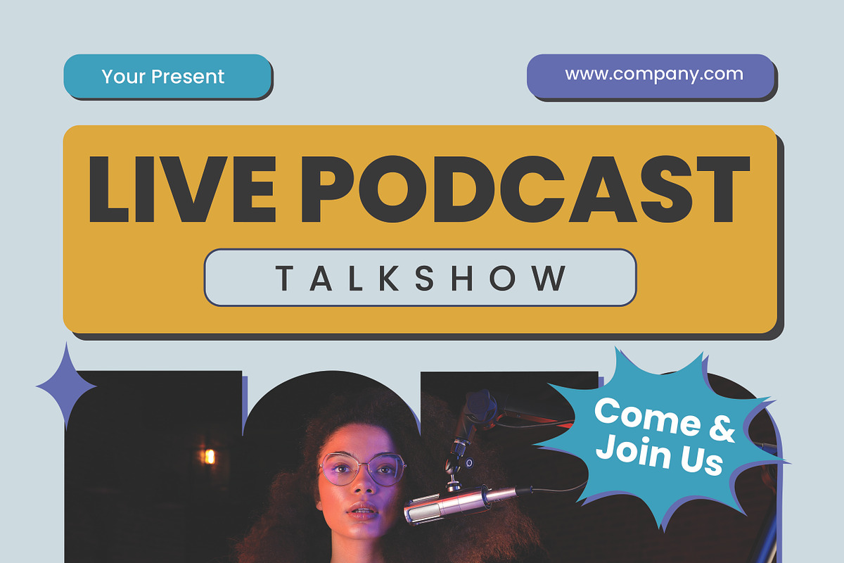 Live Podcast Flyer, a Flyer Template by Vibesteam (Photo 2 of 2)
