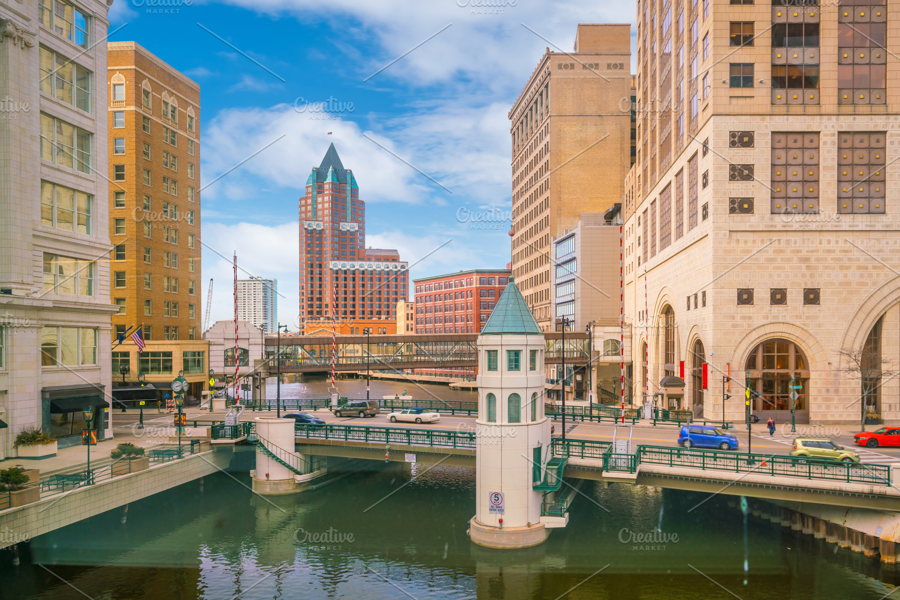 Downtown skyline with Buildings in Milwaukee USA, an Architecture Photo by f11photo