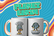 Retro Earth Globe Cartoon Character, an Illustration by Tekuni (Thumbnail 5 of 10)