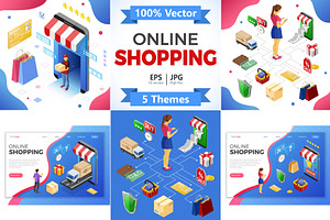 Online Internet Shopping Isometric, a Finance Illustration by TAlex