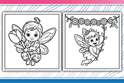 Baby Flower Fairy Coloring Pages, an Illustration by LightExpress (Thumbnail 2 of 4)