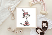 Whimsical Christmas Cat Clipart, an Illustration by CraftArtStudio (Thumbnail 6 of 6)