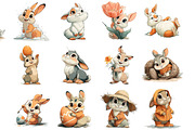 Cute Baby Rabbit Clipart, an Illustration by DreamArtGraphic (Thumbnail 2 of 4)
