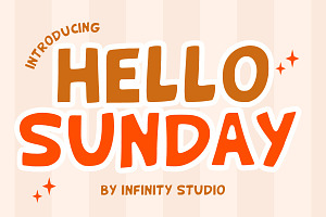 Hello Sunday Display font, a Handwritten Font by Fourteen Letter
