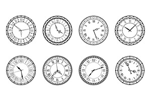 Vintage clock face with numerals, an Object Illustration by Vector Tradition