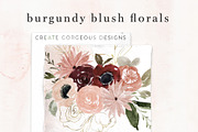 Burgundy Blush Floral Clip Art PNG, a Texture Illustration by Essem Creatives (Thumbnail 4 of 9)