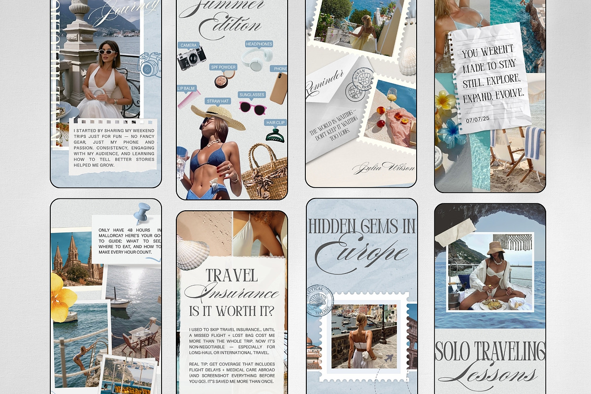 Summer Travel Instagram Templates preview 3