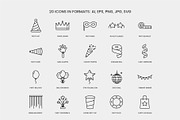 Party Celebration Line Icons, an Outline Icon by Grand Design (Thumbnail 2 of 2)
