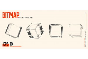 Set of Bitmap Dithering Cubes, an Object Illustration by Liudmyla Matviiets